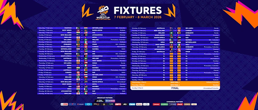 T20WC 2026 Full Fixture 21x9