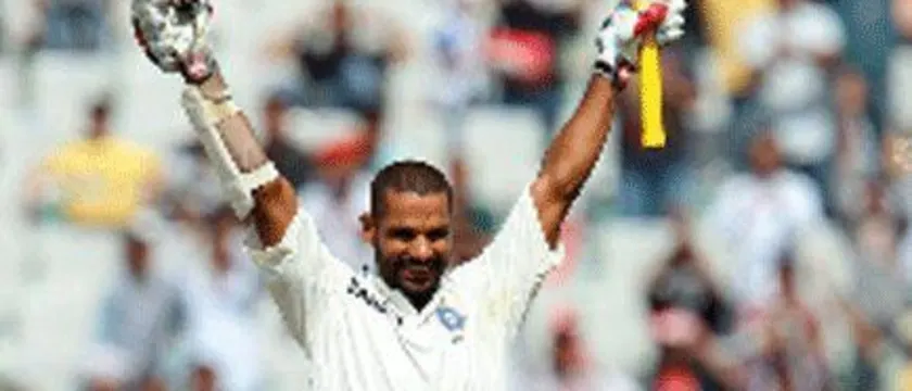 43722 Dhawan slams record Test hundred