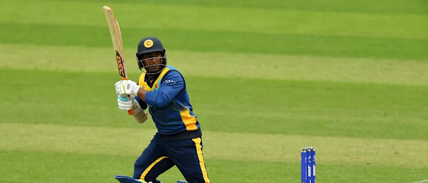 Jeevan Mendis of Sri Lanka bats during the ICC Cricket World Cup 2019 Warm Up match between Sri Lanka and South Africa at Cardiff Wales Stadium on May 24, 2019 in Cardiff, Wales.