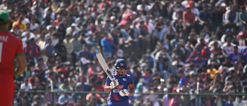 Action from the ICC T20 World Cup Asia Qualifier Final
