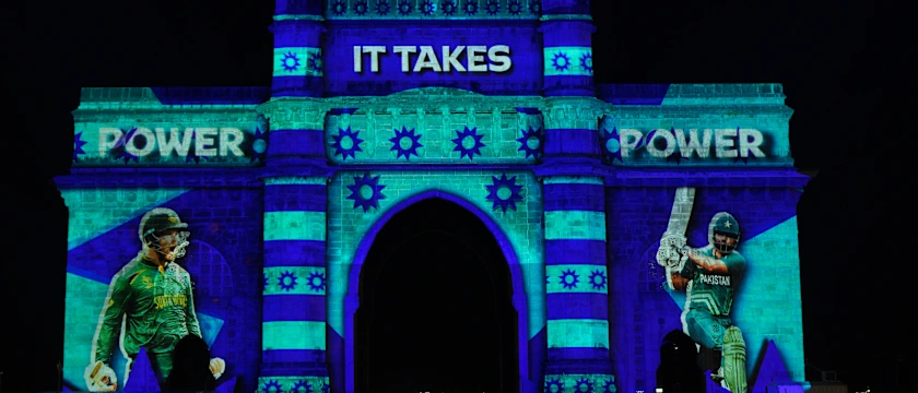 Gateway of India in Mumbai lights up to celebrate Diwali and the greatest cricket World Cup