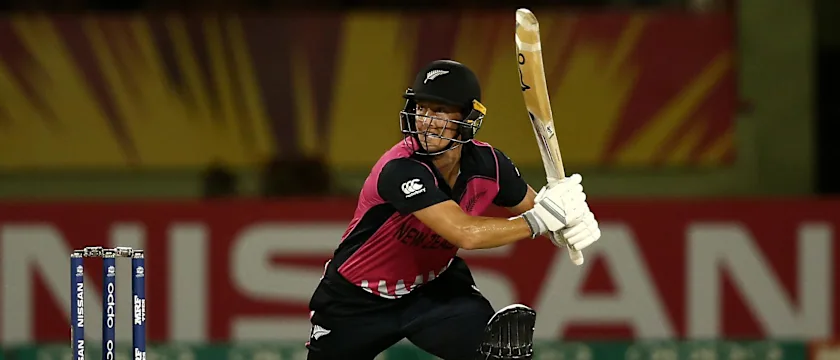 Sophie Devine of New Zealand bats during the ICC Women's World T20 2018 match between New Zealand and Ireland at Guyana National Stadium on November 17, 2018 in Providence, Guyana.