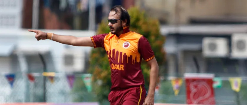 Qatar celebrate a wicket