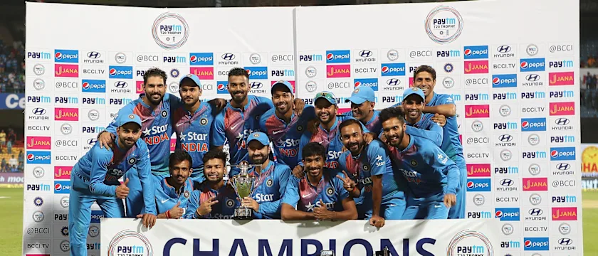 Team India with the Trophy