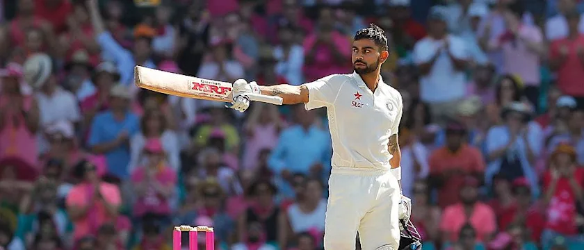 Kohli reaches a Test hundred against Australia