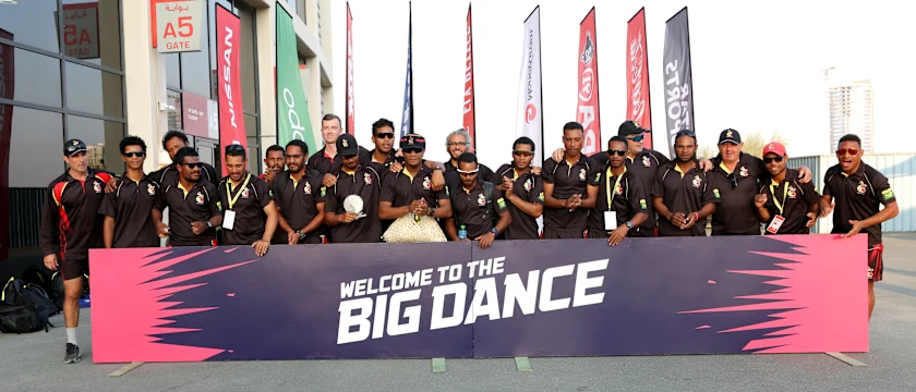 PNG celebrate going to the ICC Men's T20 World Cup in Australia