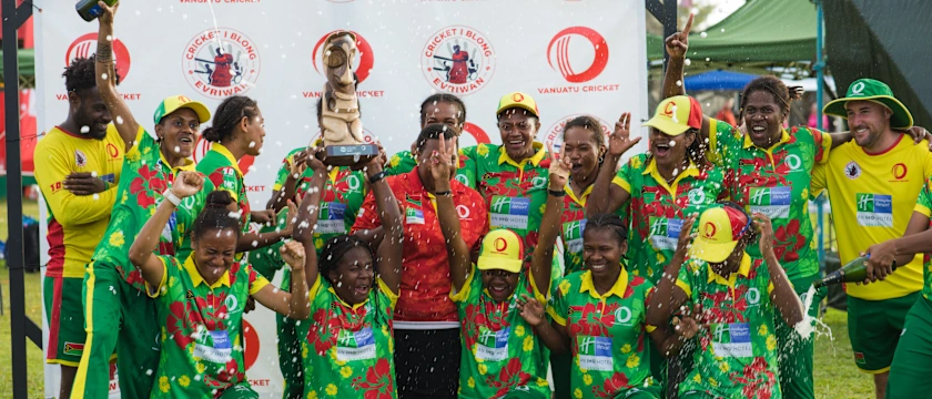 Vanuatu Women's Team Celebrate (1)