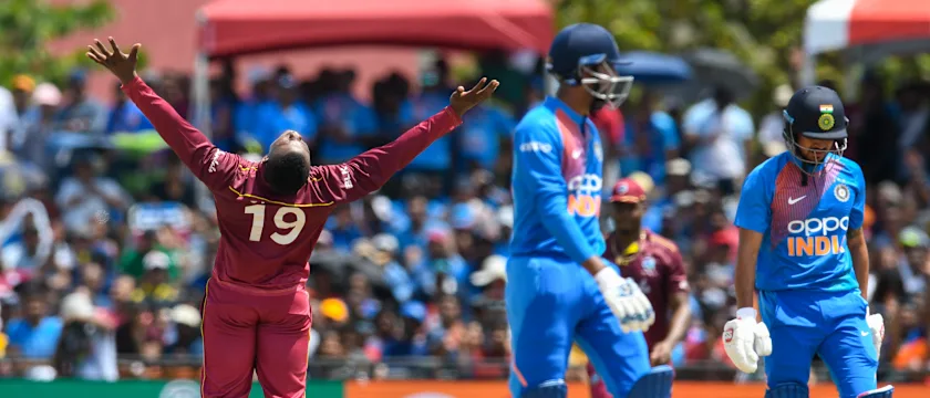 Sheldon Cottrell was the pick of the West Indian bowlers with 2/25
