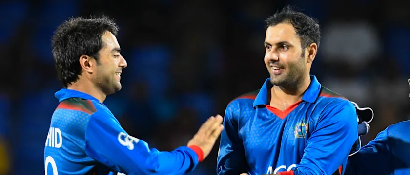 Rashid Khan (left) and Mohammad Nabi currently occupy the top position among bowlers and all-rounders respectively in the MRF Tyres ICC T20I Rankings