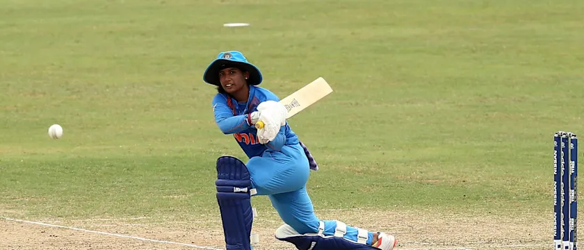 Mithali Raj of India bats during the ICC Women's World T20 2018 match between India and Ireland at Guyana National Stadium on November 15, 2018 in Providence, Guyana.