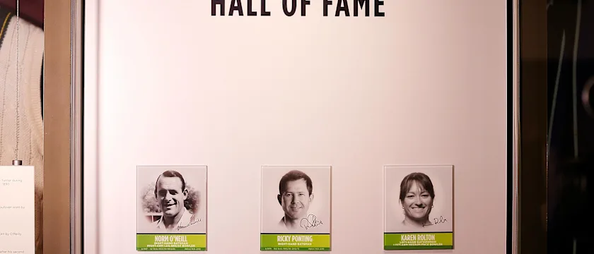 (L to R) Norm O'Neill, Ricky Ponting and Karen Rolton - the latest Australian Cricket Hall of Famers.