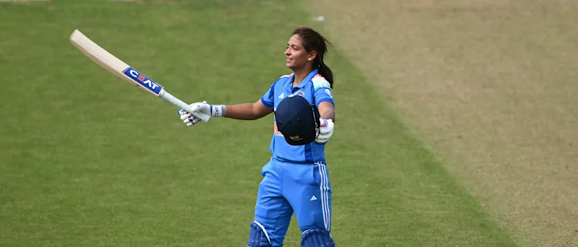 Harmanpreet Kaur celebrates her century