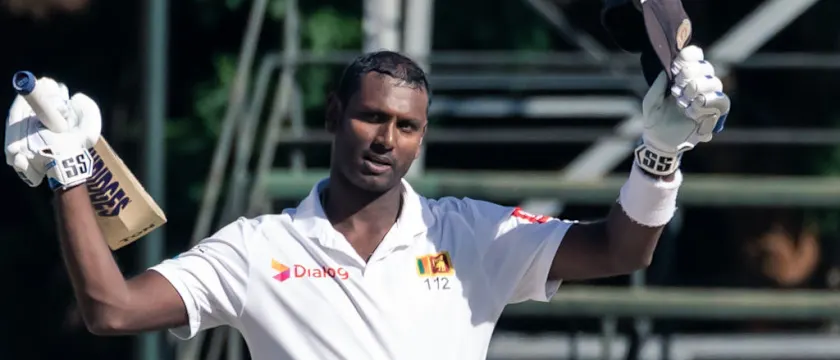 Mathews celebrates his maiden double hundred