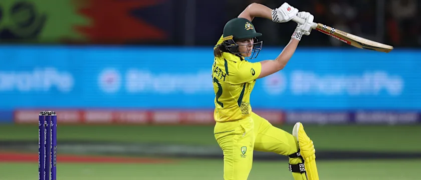 Tahlia McGrath of Australia plays a shot during the ICC Women's T20 World Cup group A match between South Africa and Australia at St George's Park on February 18, 2023 in Gqeberha, South Africa.
