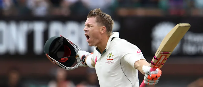 Warner was on fire at the SCG as he brought up his century before lunch