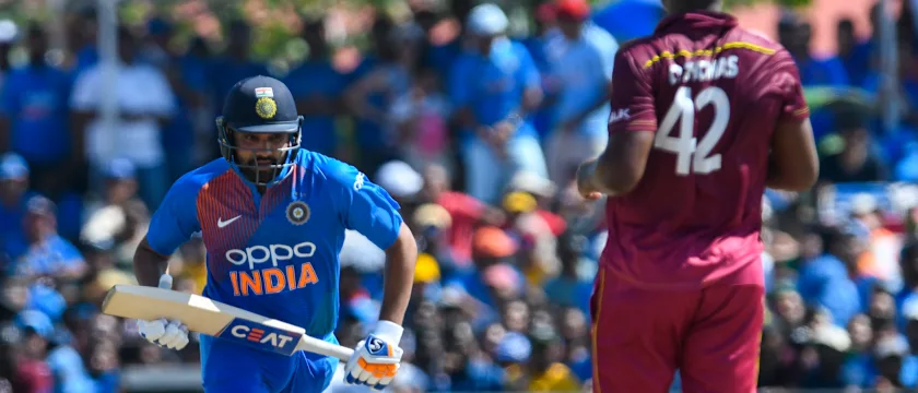 Rohit scored 67 against a West Indian attack led by Thomas and Cottrell