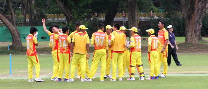 Teams during the warm-up matches of the World Cricket League Asia Qualifier