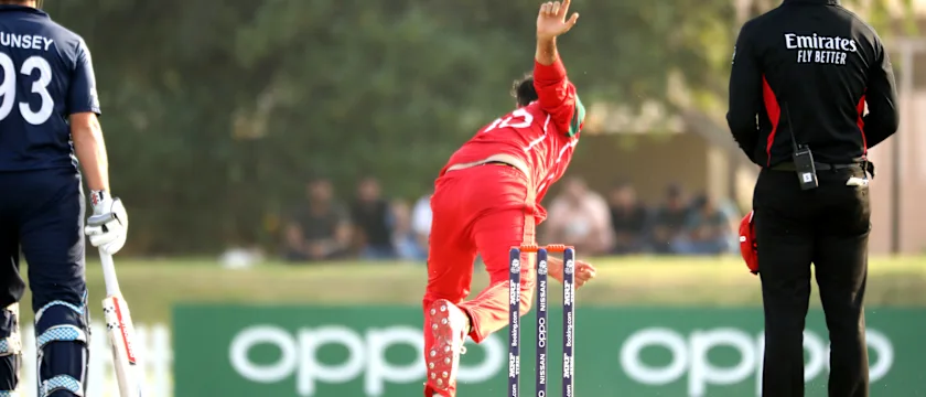 Bilal Khan bowling