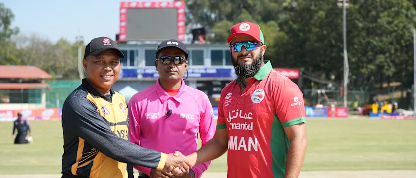 Action from the ICC T20 World Cup Asia Qualifier Final