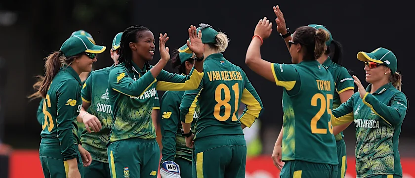 South Africa celebrate a wicket