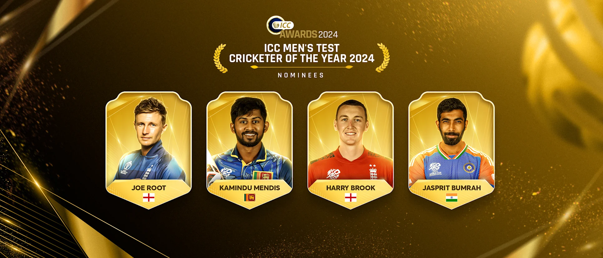 Logo of ICC Awards 2024 - Men_s Test Cricketer of the Year - Nominees 21x9