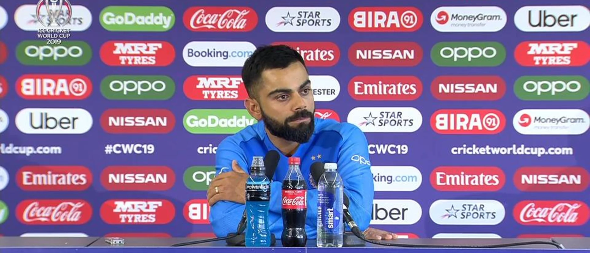 Logo of CWC19 SF: IND v NZ – Virat Kohli post-match press conference 