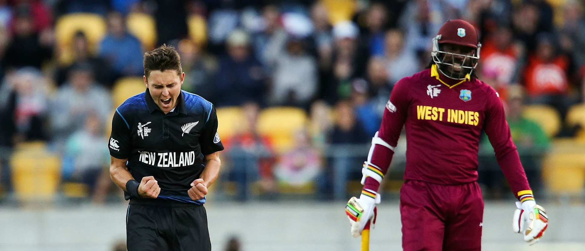 Logo of Boult's skill against Gayle's power – a tasty contest