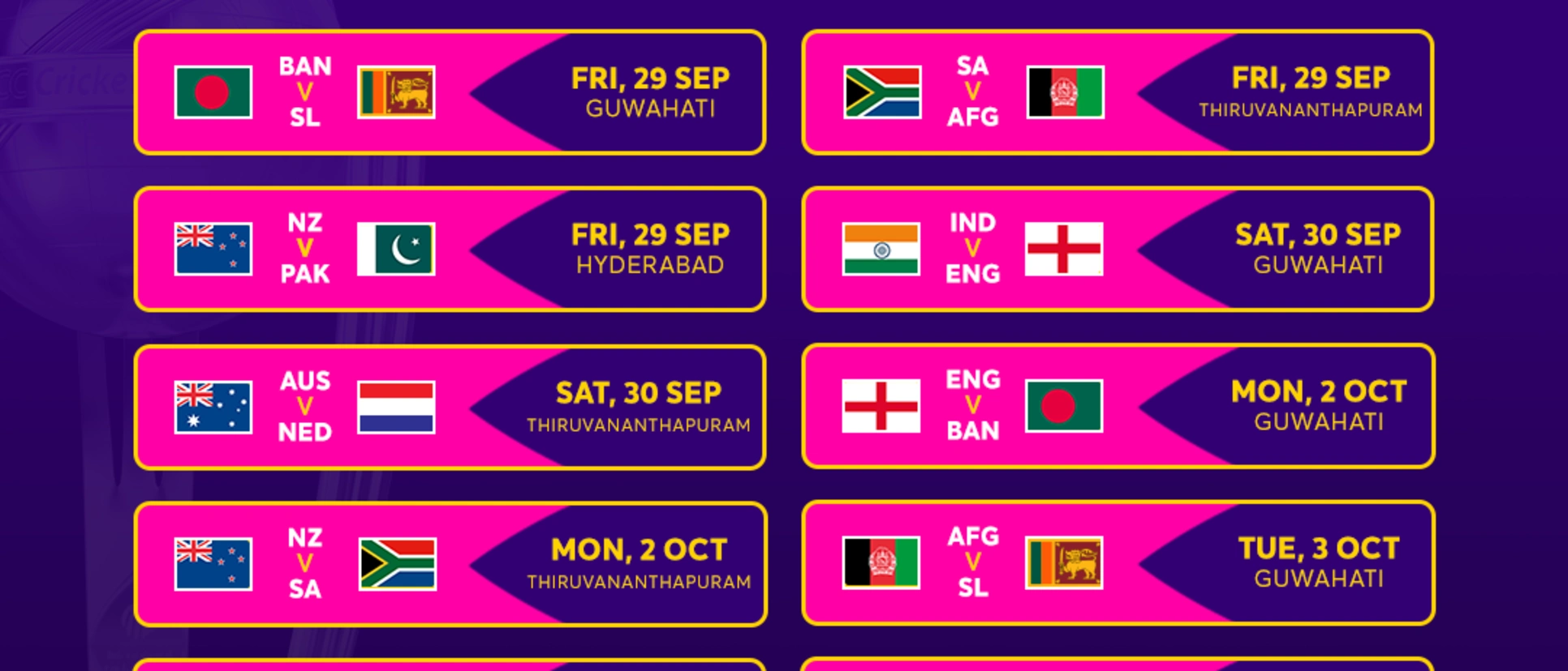 Logo of ICC Men's Cricket World Cup warm-up matches schedule
