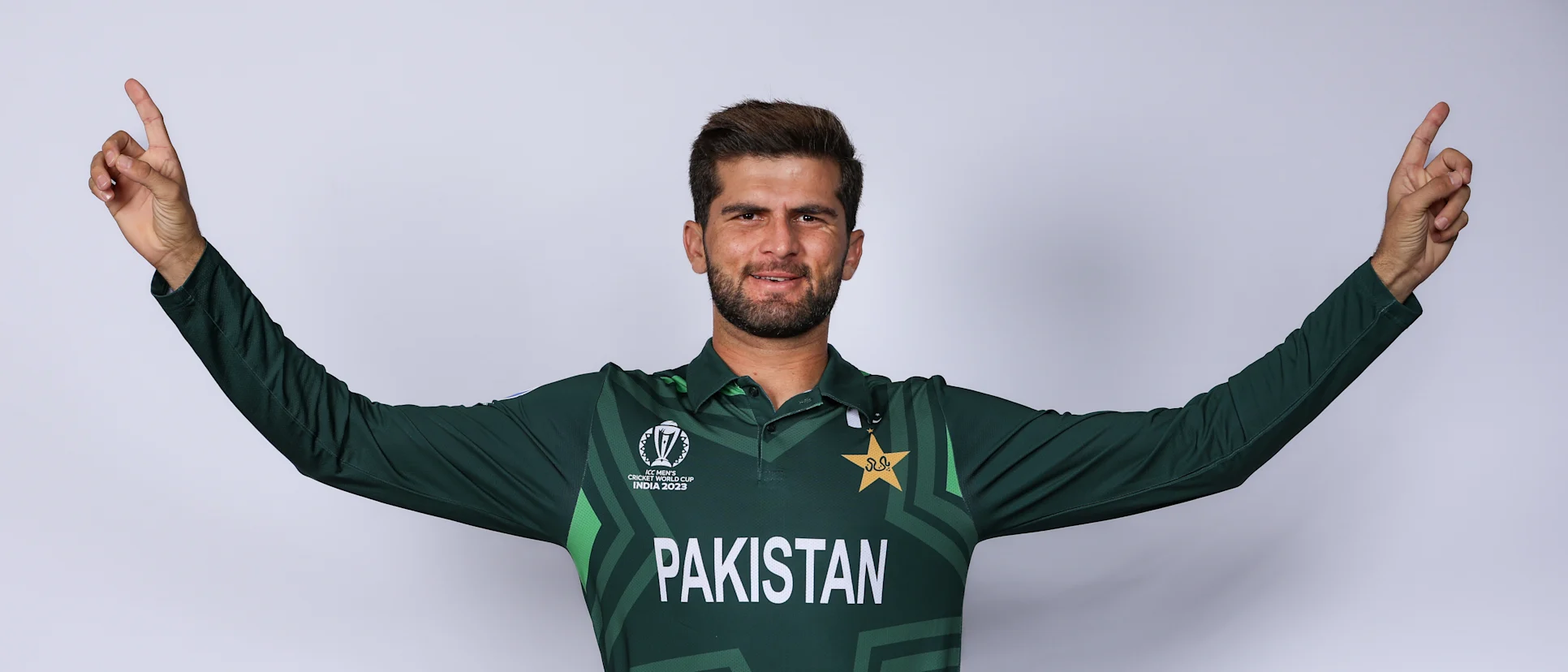 Logo of Shaheen Shah Afridi in Pakistan's CWC23 kit