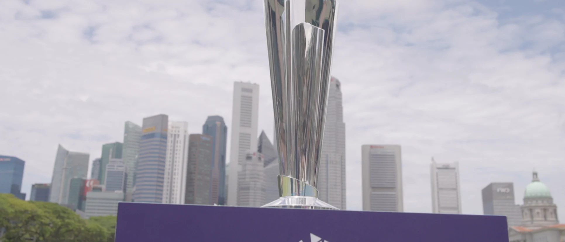 The beautiful ICC Men's T20 World Cup Trophy in a picturesque background!