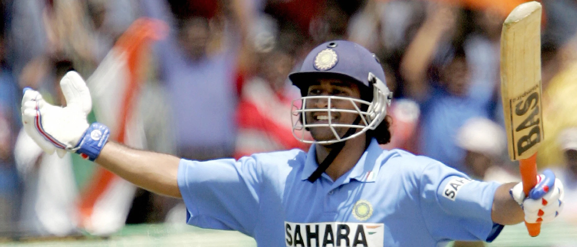 Logo of Dhoni registered his first ever ODI century against Pakistan in 2005