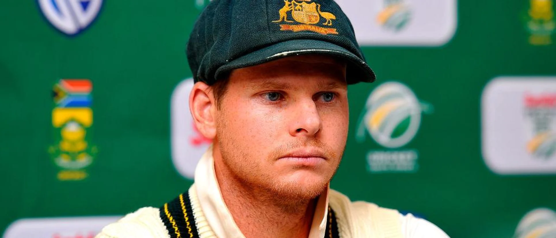 Logo of Steven Smith fields questions after day 3 of the third Test match between South Africa and Australia at Newlands.