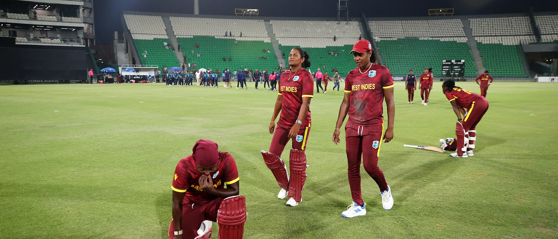 Logo of West Indies players react after they fail to qualify for ICC Women's Cricket World Cup 2025 b