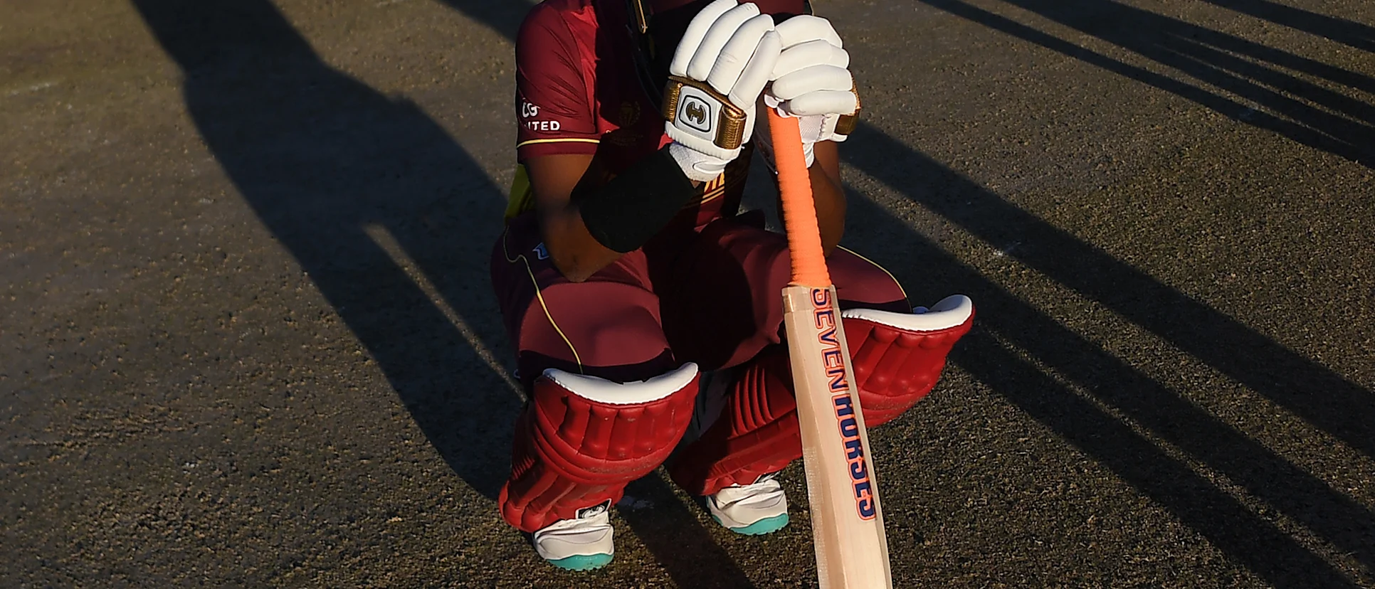 Logo of Akeal Hosein of West Indies cuts a dejected figure following the ICC Men's Cricket World Cup Qualifier Zimbabwe 2023 match between Zimbabwe and West Indies