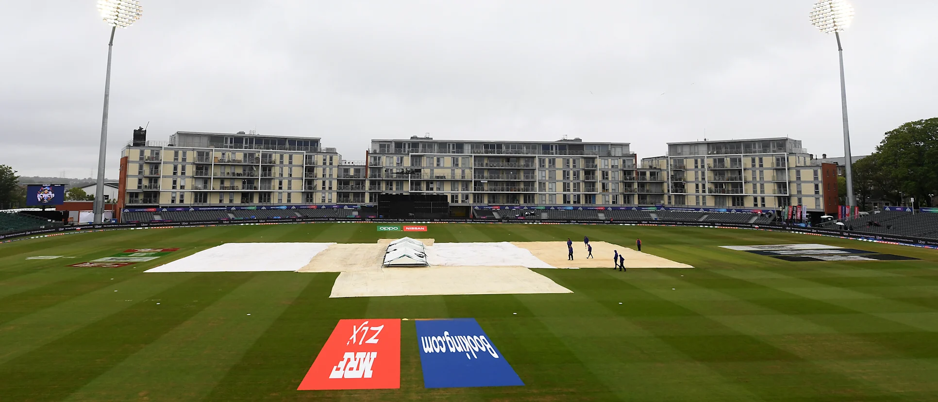 Logo of Rain falls at Bristol County Ground