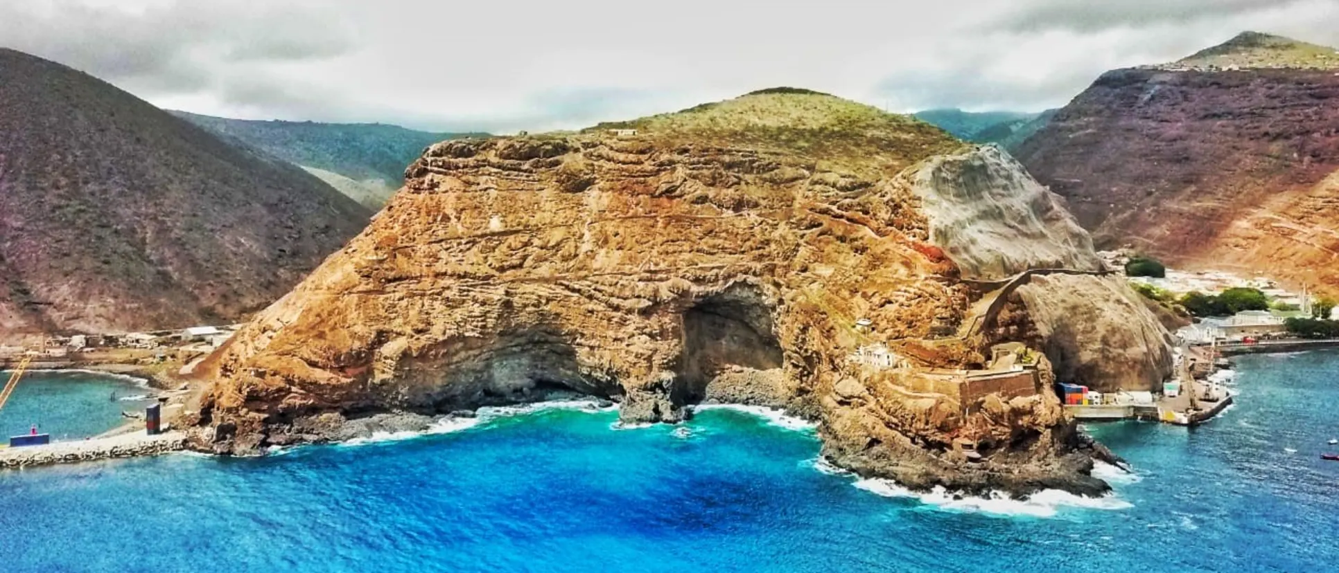 Logo of The beautiful Atlantic island of St Helena has a population of around 6,000