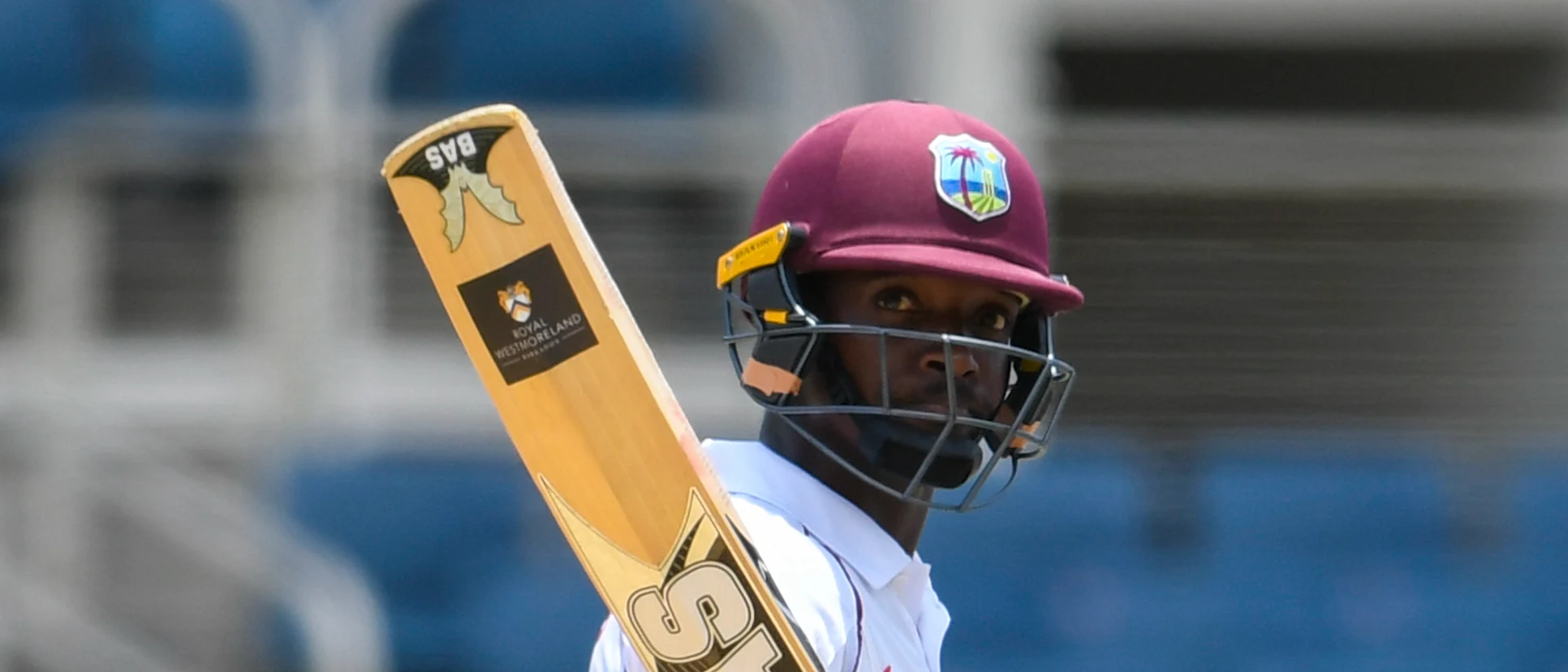 Logo of Sharmarh Brooks' maiden half-century held up India for a time