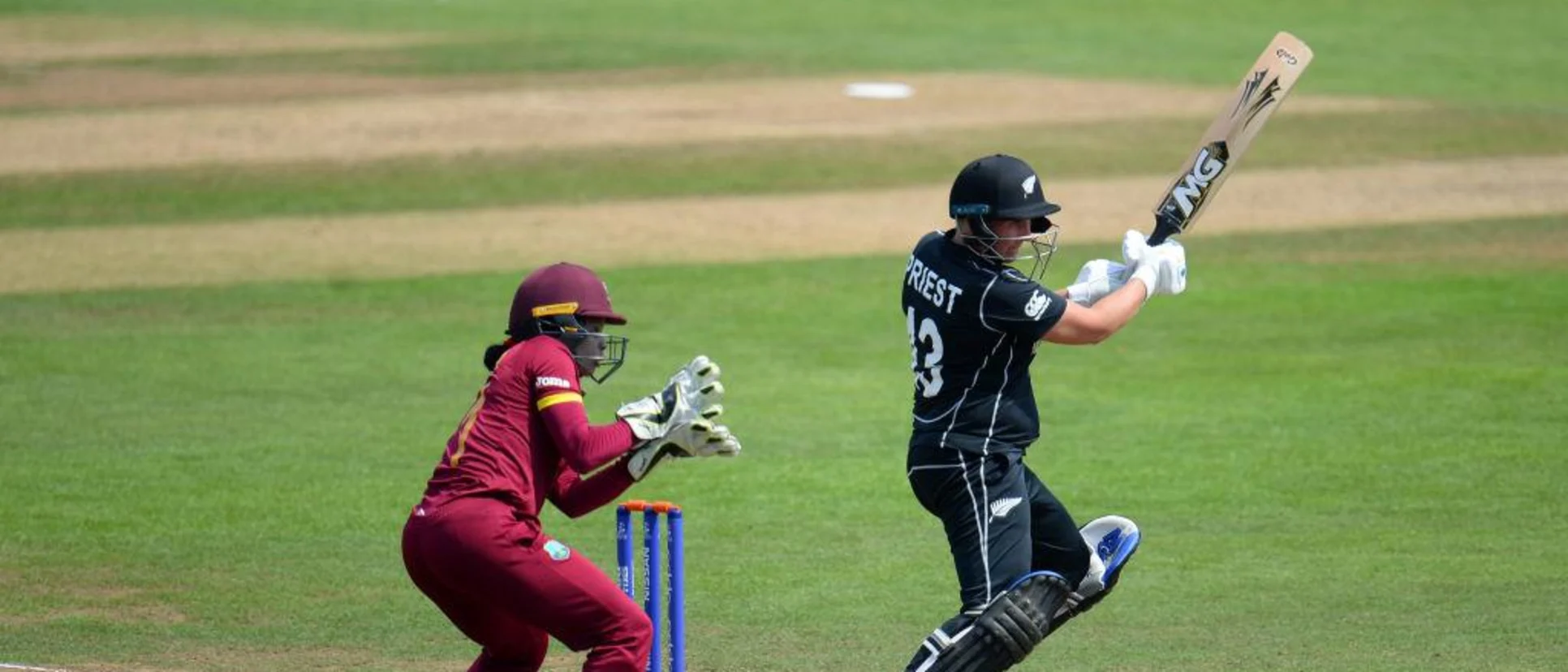 Logo of Rachel Priest bats on her way to a 55-ball 90.