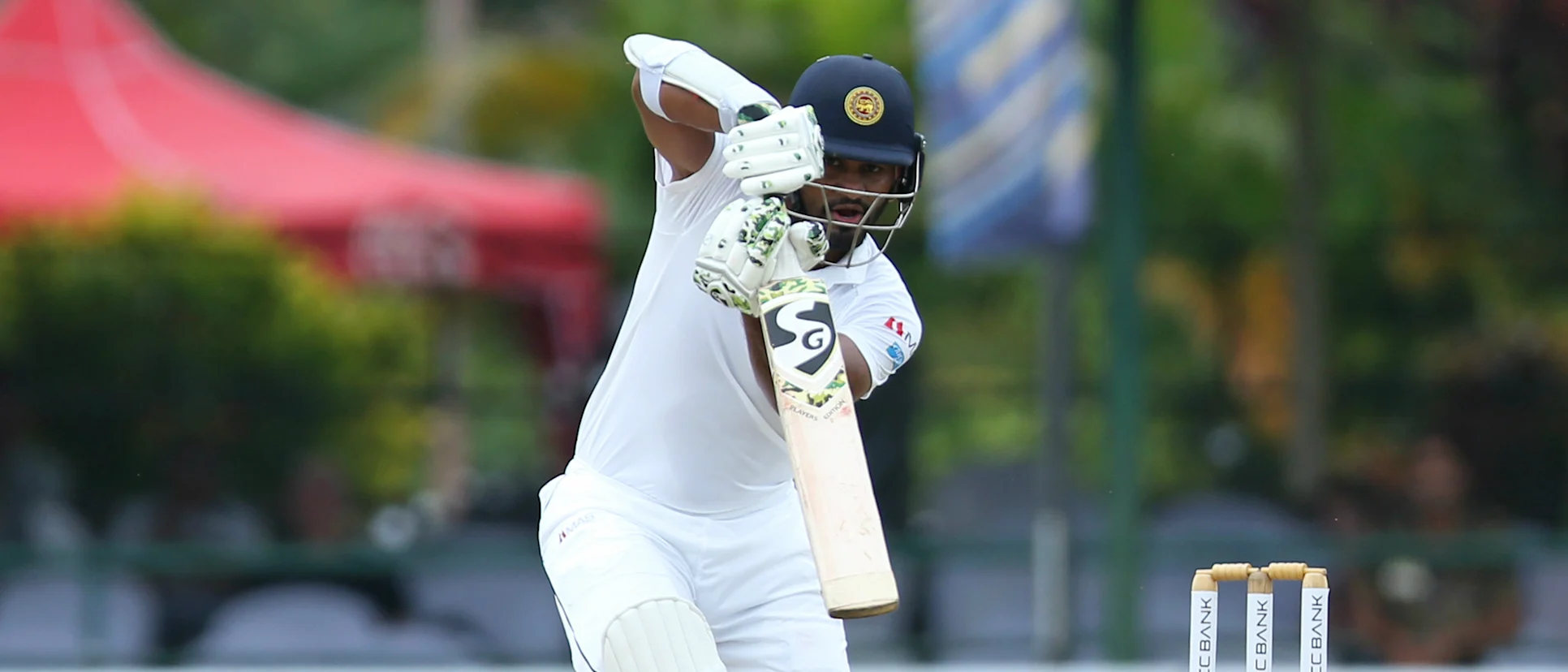 Logo of Dimuth Karunaratne remained unbeaten on 49