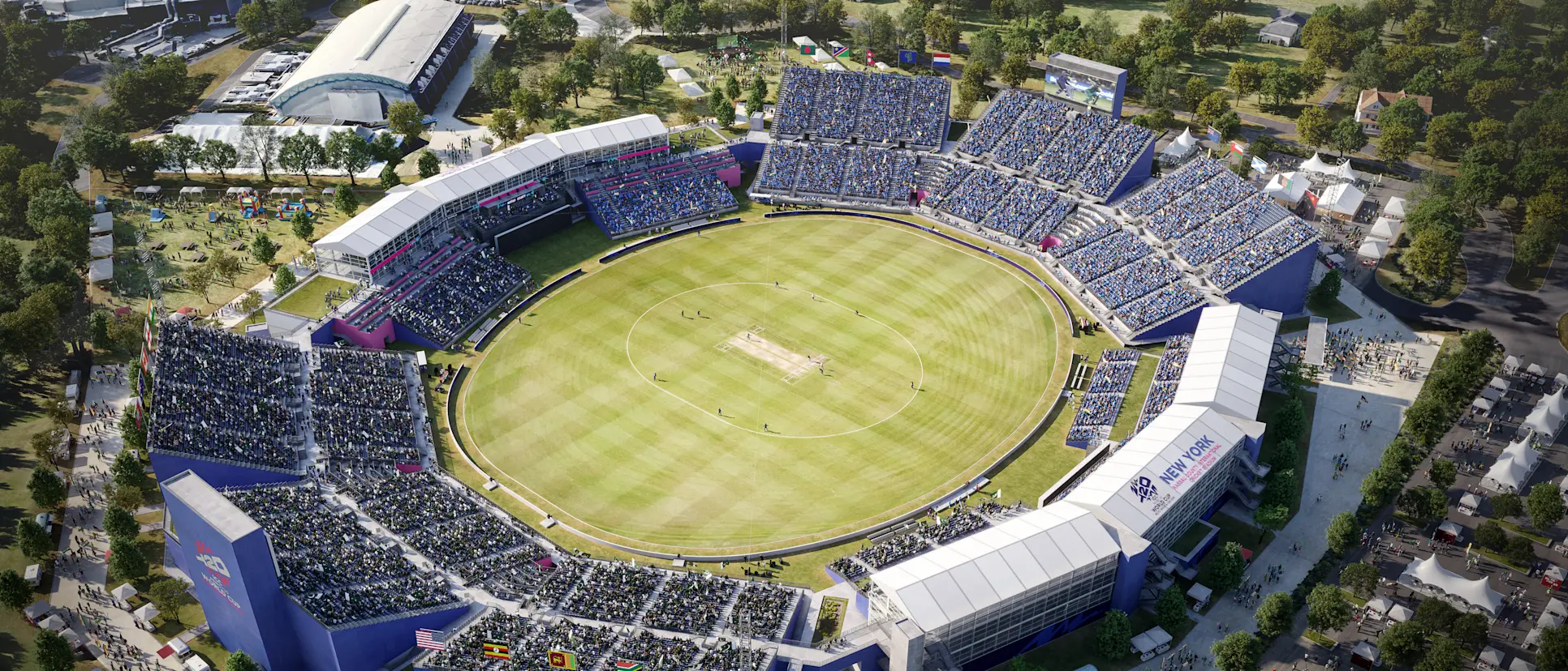 Logo of An envisioned glimpse of a completed Nassau County International Cricket Stadium 