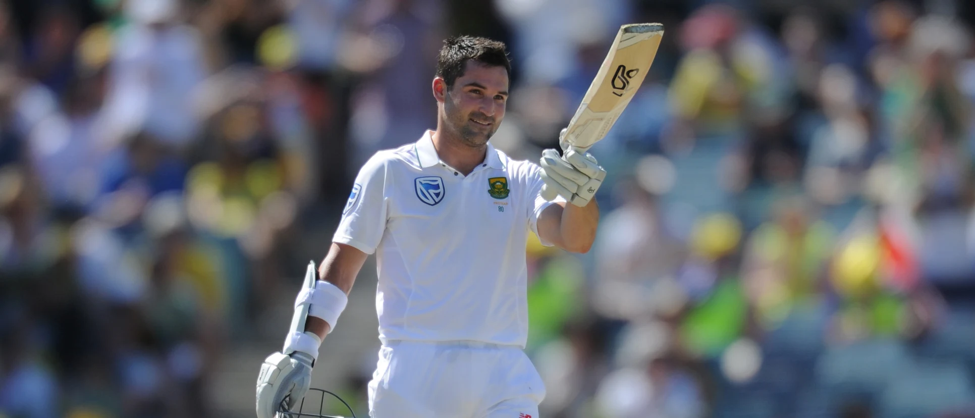 Logo of Elgar overcame the demons of his debut in Perth with a century in 2016