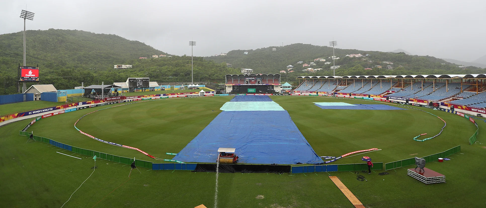 Logo of A general view of the Daren Sammy Cricket Ground during the ICC Women's World T20 2018 match between England and Sri Lanka at Darren Sammy Cricket Ground on November 10, 2018 in Gros Islet, Saint Lucia.