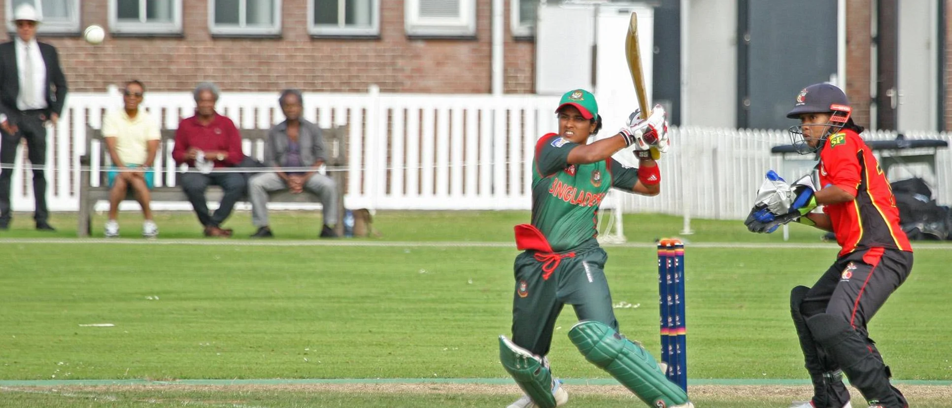 Logo of Match 4: Shamima Sultana belts one to midwicket, Bangladesh Women v PNG Women, Group A, ICC Women's World Twenty20 Qualifier at VRA Ground, Jul 7 2018