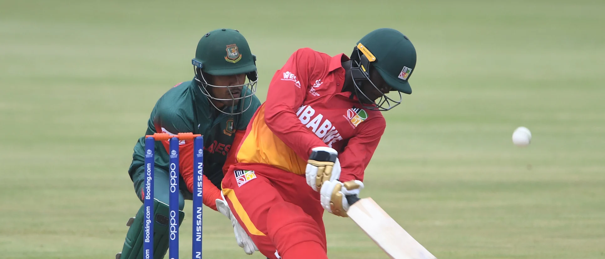 Tadiwanashe Marumani of Zimbabwe during the ICC U19 Cricket World Cup Group C match between Bangladesh and Zimbabwe at JB Marks Oval on January 18, 2020 in Potchefstroom, South Africa.