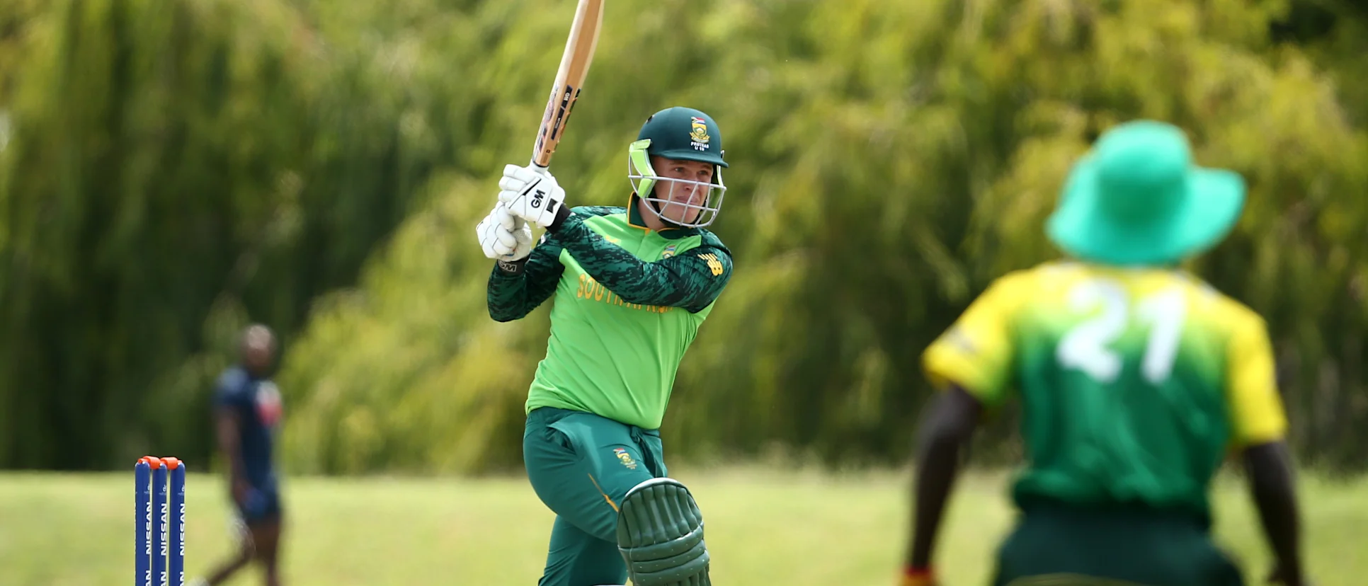 Bryce Parsons of South Africa bats during the ICC U19 Cricket World Cup warm up match between South Africa and Nigeria at Tuks Cricket Oval on January 14, 2020 in Pretoria, South Africa.