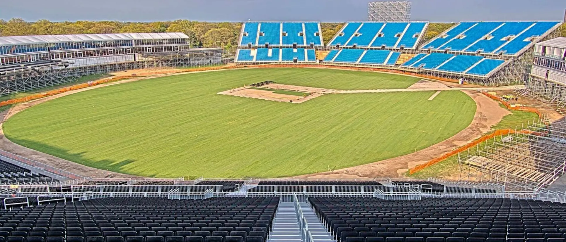 Logo of Work on the pitch at the Nassau County International Stadium