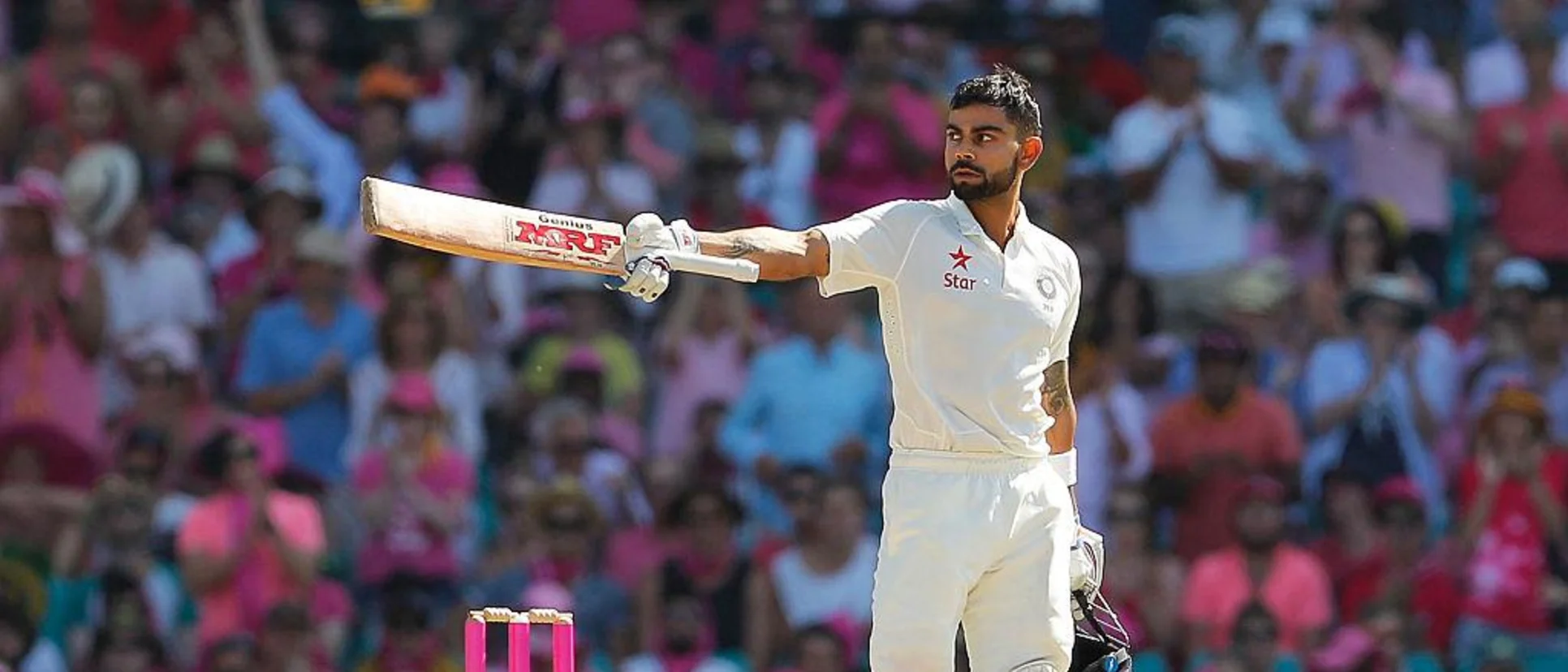 Logo of Kohli reaches a Test hundred against Australia