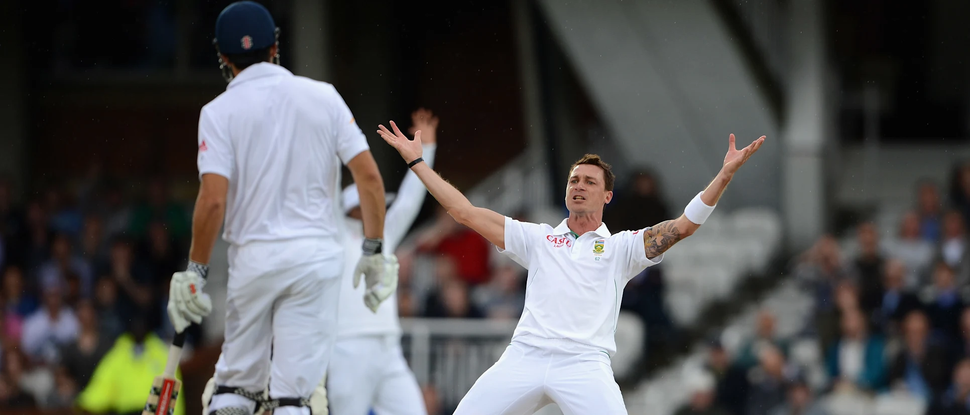 Logo of Steyn was the leading wicket-taker in the 2012 series in England
