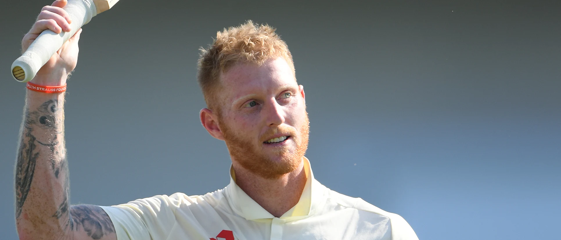 Logo of England batsman Ben Stokes celebrates at the end after hitting the winning runs after day four of the 3rd Ashes Test Match between England and Australia