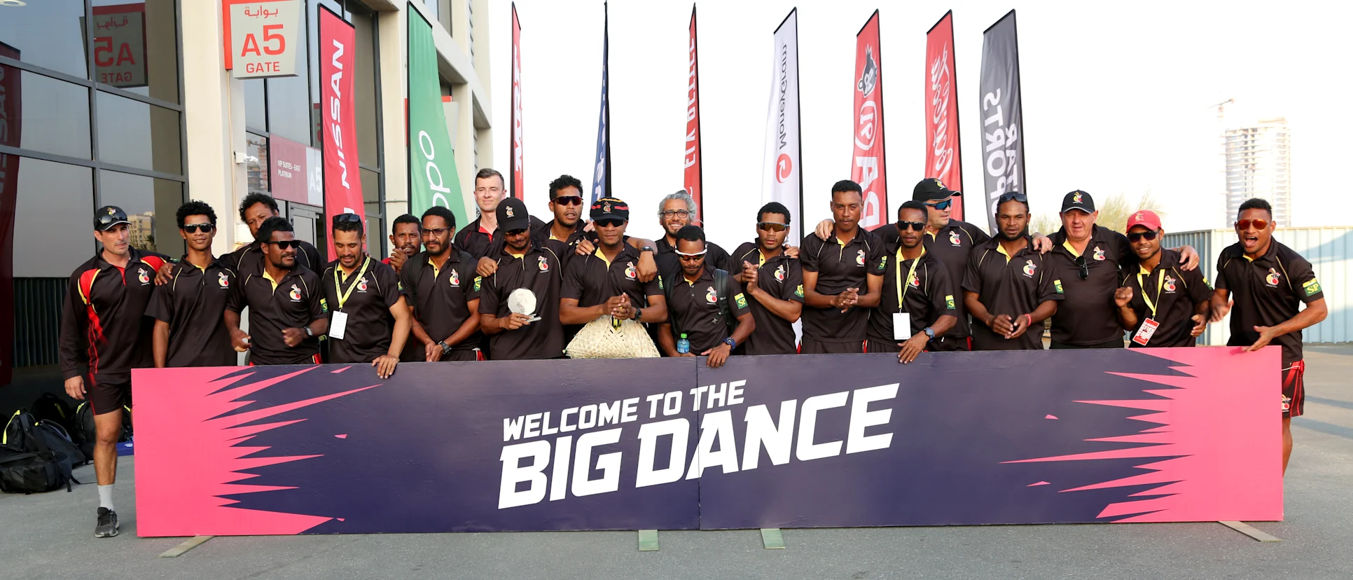 PNG celebrate going to the ICC Men's T20 World Cup in Australia